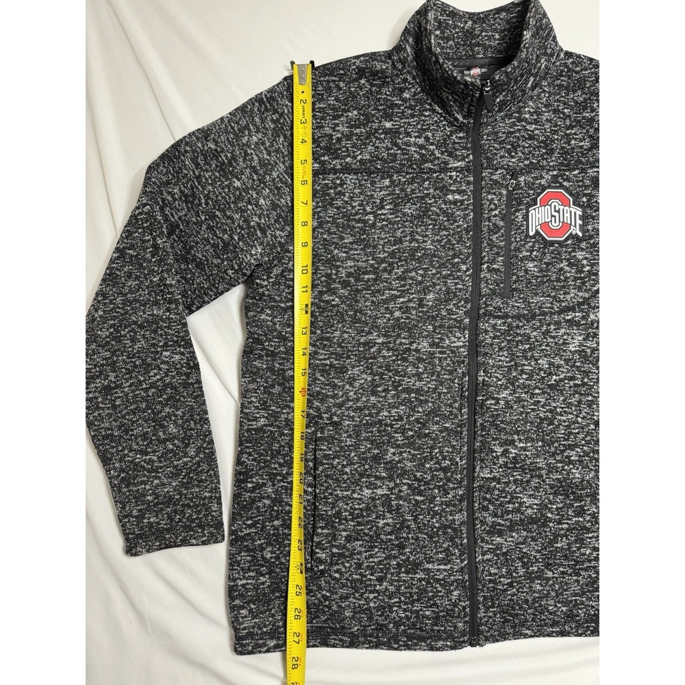 Ohio State Buckeyes Essential Knit Crew Fleece Full Zip Gray Size Large - Picture 6 of 7